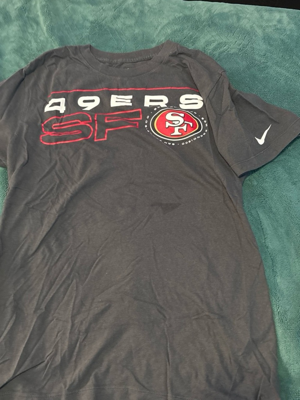 Nike San Francisco 49ers Black Graphic Tee - SF Logo